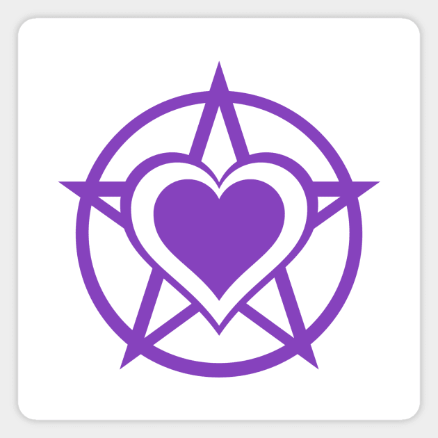 Purple Pagan Heart Cheeky Witch® Magnet by Cheeky Witch